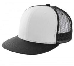K-UP KP113 6 paneles kamionos baseball sapka lapos ellenzővel - white/black színben (kp113wh/bl-u)