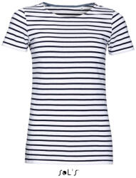 SOL'S SO01399 SOL'S MILES WOMEN - KÖRNYAKAS CSÍKOS PÓLÓ (so01399wh-nv-xl)