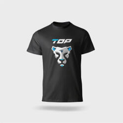 Top RFL fényvisszaverős logózott kereknyakú póló, fekete, M (TOP_RFL_BLACK_PANT-M)