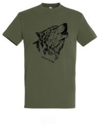 Top Póló (farkas mintával) kereknyakú (100%pamut 190gr/m2) TOP, katonai szín, 4XL (TOP_PK-H_WOLF-4XL)