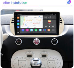 MKD Navigatie Fiat 500 2007-2015, Rezolutie 2K, Display QLED 9.5 inch, 4GB RAM si 64GB ROM, Android, Procesor Octacore, Slot sim 4G, Sunet DSP, Wireless Carplay si Android Auto, Camera Ma (NA-C2273)