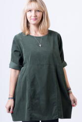 SHOPIKA Rochie din catifea reiata, oversize, kaki Talie unica