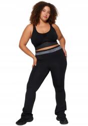 Trendyol Plus Size Fekete Leggings Szürke Pánttal Magas Derék XXL 6BA