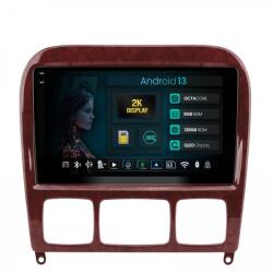 Alemarauto Navigatie 2K Mercedes Benz S-Class (1998-2005) 8GB RAM Android 13 Octacore Slot Sim 4G DSP GPS Wi-FI Carplay Android Auto USB Bluetooth Waze Touchscreen 9.5 Inch (HB-6490082K+AD-BGRKIT408)