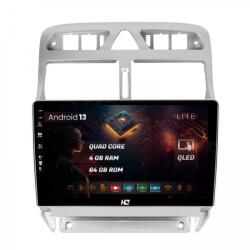 Alemarauto Navigatie Peugeot 307 (2001-2008) 4GB RAM Android 13 Quadcore DSP GPS Wi-FI Carplay Android Auto USB Bluetooth Waze Touchscreen 9 inch (HB-649004L+AD-BGRKIT266)