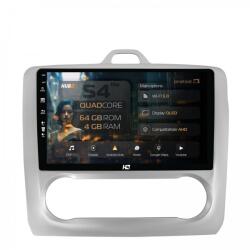 HUB64 - S4 Series LITE Navigatie Ford Focus MK2 (2004-2011) Clima Automata 4GB RAM Android 13 Quadcore DSP GPS Wi-FI Carplay Android Auto USB Bluetooth Waze Touchscreen 9 inch (HB-649004L+AD-BGRKIT117)