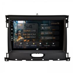 HUB64 - S4 Series LITE Navigatie Ford Ranger (2015-2022) 4GB RAM Android 13 Quadcore DSP GPS Wi-FI Carplay Android Auto USB Bluetooth Waze Touchscreen 9 inch (HB-649004L+AD-BGRKIT120V2)