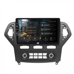HUB64 - S4 Series Navigatie Ford Mondeo (2007-2010) Clima Automata 4GB RAM Android 13 Octacore Slot Sim 4G DSP GPS Wi-FI Carplay Android Auto USB Bluetooth Waze Touchscreen 10.1 inch (HB-6410004+AD-BGRKIT12