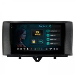 Alemarauto Navigatie 2K Smart Fortwo (2010-2015) 4GB RAM Android 13 Octacore Slot Sim 4G DSP GPS Wi-FI Carplay Android Auto USB Bluetooth Waze Touchscreen 9.5 Inch (HB-6490042K+AD-BGRKIT409)