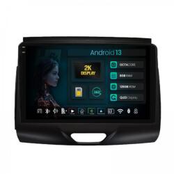 HUB64 - 2K S8 Series Navigatie 2K Ford Ranger (2015-2018) 8GB RAM Android 13 Octacore Slot Sim 4G DSP GPS Wi-FI Carplay Android Auto USB Bluetooth Waze Touchscreen 9.5 Inch (HB-6490082K+AD-BGRKIT132)