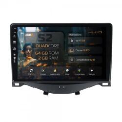 Alemarauto Navigatie Citroen C1 Peugeot 108 Toyota AYGO (2014-2022) 2GB RAM Android 13 GPS Wi-FI Carplay Android Auto USB Bluetooth Radio Waze Touchscreen 9 inch (HB-649002+AD-BGRKIT101)
