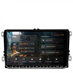  Navigatie Volkswagen Skoda Seat 4GB RAM Android 13 Quadcore GPS Wi-FI Carplay Android Auto USB Bluetooth Radio Waze Touchscreen 9 inch (HB-64VW94GBL)