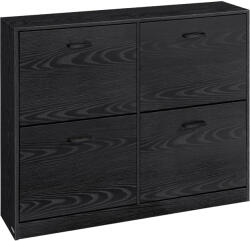 VASAGLE Dulap de pantofi VASAGLE cu 4 clapete, slim, 16-28 perechi, negru abanos (EZ-LBC035B01) Pantofar