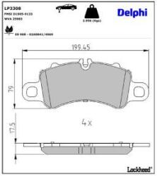 DELPHI Set placute frana DELPHI LP3308 (LP3308)