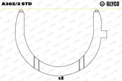 GLYCO Saiba distantier, arbore cotit GLYCO A302/2 STD (A302/2 STD)