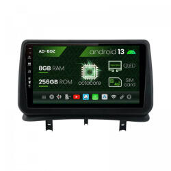 Autodrop Navigatie Renault Clio 3 (2005-2013), Android 13, Z-Octacore , 8GB RAM , 256GB ROM, 9 Inch - AD-BGZ9008, AD-BGRKIT371V2 (AD-BGZ9008+AD-BGRKIT371V2)