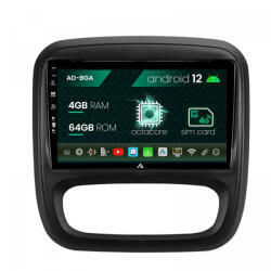 Autodrop Navigatie Opel Vivaro , Renault Trafic (2014-2017), Android 12, A-Octacore , 4GB RAM , 64GB ROM, 9 Inch - AD-BGA9004, AD-BGRKIT389 (AD-BGA9004+AD-BGRKIT389)