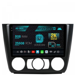 Autodrop Navigatie BMW Seria 1 E87 (2007-2011), Clima Manuala, Android 13, X-Octacore , 8GB RAM , 256GB ROM, 9.5 Inch - AD-BGX9008, AD-BGRKIT398 (AD-BGX9008+AD-BGRKIT398)