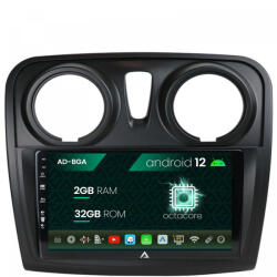 Autodrop Navigatie Dacia Sandero , Logan, Android 12, A-Octacore , 2GB RAM , 32GB ROM, 9 Inch - AD-BGA9002, AD-BGRKIT376 (AD-BGA9002+AD-BGRKIT376)