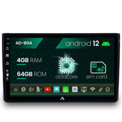 Autodrop Navigatie Audi A4(B6, B7) , Seat Exeo, Android 12, A-Octacore , 4GB RAM , 64GB ROM, 9 Inch - AD-BGA9004, AD-BGRKIT425 (AD-BGA9004+AD-BGRKIT425)