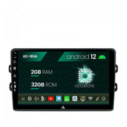 Autodrop Navigatie Dacia, Renault, Android 12, A-Octacore , 2GB RAM , 32GB ROM, 9 Inch - AD-BGA9002, AD-BGRKIT383 (AD-BGA9002+AD-BGRKIT383)