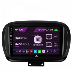 Autodrop Navigatie Fiat 500X (2014-2020), Android 12, Q-Octacore , 4GB RAM , 64GB ROM, 9 Inch - AD-BGQ9004, AD-BGRKIT362 (AD-BGQ9004+AD-BGRKIT362)