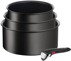 Tefal Set 4 piese Tefal Ingenio Excellence+, oale de 16/18/20 cm, 1 maner detasabil, inductie, invelis antiaderent, indicator Thermo-Signal, tehnologie FUSION CORE, aluminiu, negru (3168430383630)