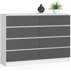  Komód K140 8sz Clp Pk Fehér / Szürke