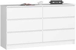  KOMÓD K 140 cm 6 FIÓK PK FEHÉR