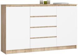  Komód K160 2d 4sz Clp Pk Sonoma Tölgy / Fehér