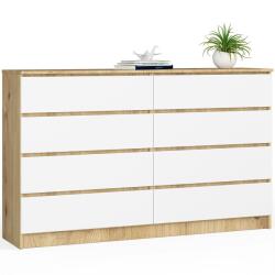  Komód K160 8sz Clp Artisan Tölgy / Fehér