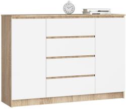  Komód K140 2d 4sz Clp Pk Sonoma Tölgy / Fehér