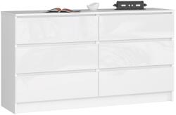  Komód K140 6sz Clp Pk Fehér Fényes