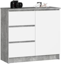  Komód K80 Jerry 1d 3sz Pk Beton / Fehér