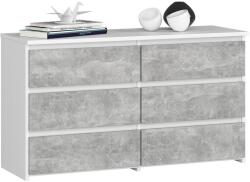  Komód Cl100 6sz Pk Fehér / Beton