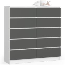  Komód K120 10sz Clp Pk Fehér / Grafit Szürke