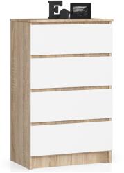  KOMÓD K 60 cm 4 FIÓK PK SONOMA / FEHÉR