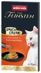 Animonda Vom Feinsten Snack Cream cu pate de ficat și legume 6x15 g gustare cremoasă pentru pisici