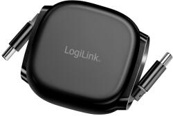 LogiLink USB 2.0 Type-C kábel, apa-apa, meghosszabbítható, 480 Mbps, 60W, fekete, 1 m (4052792080155)