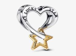 PANDORA Moments 763513C00 Szív és szerencsecsillag charm (Ag 925/1000, 1, 2 g)