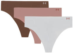 Under Armour Pure Stretch No Show Thong - Solid 3Pk női alsó XL / szürke