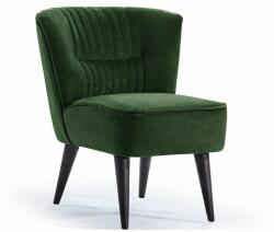 Ginger Home Paris fotel - modern bársony karosszék avokádó zöld színben, fa lábakkal, kényelmes nappali és relax fotel 63x65x75 cm