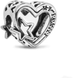 PANDORA 792829C00 Áttört családi szív és csillag charm (Ag925 / 1000)