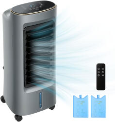 HomCom Răcitor de aer mobil 4 în 1 umidificator purificator ventilator, oscilație 90°, 4 viteze, 3 moduri, gri | Aosom Romania (824-140V90CG)