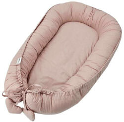 Feedo Cosulet bebelus, Feedo, Pentru dormit, joaca, protectie in patut, Baby Nest 90x60 cm, Din bumbac 100%, Design cu inimioare, Roz (208216)