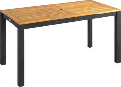 Outsunny Masă de grădină din lemn pentru 6 persoane cu suprafață din șipci, orificiu 150x75x75 cm, natural | Aosom Romania (84G-856V00TK)