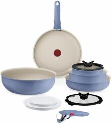 Tefal Set de Vase Tefal Ingenio Serenity 11 piese, Aluminiu, Antiaderent, Culoare Albastru (L829SB04)