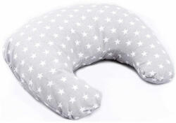 Bocioland Perna pentru alaptat, Bocioland, Gray Stars, Cu husa detasabila, Din bumbac, 50x18 cm, (BOC0175)