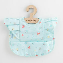 New Baby Baveta cu buzunar si volane, New Baby, 35x27 cm, Sea (50136) Bavata