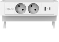 Fellowes Priza modulara Fellowes, Filex Power Desk Up 2.0 cu 2 prize 230V, USB-A + USB-C (30W), eGST, Alb 681138